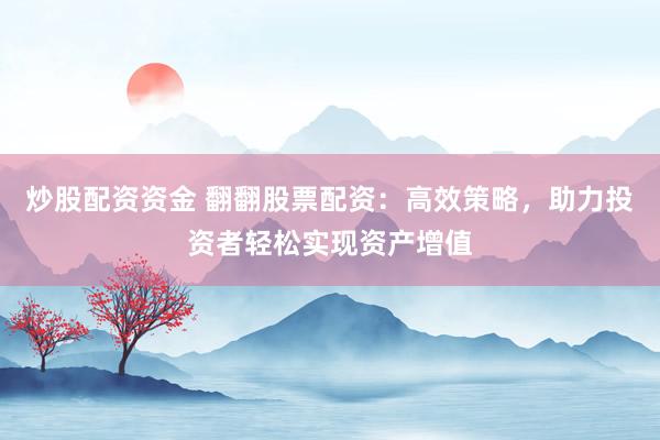 炒股配资资金 翻翻股票配资：高效策略，助力投资者轻松实现资产增值