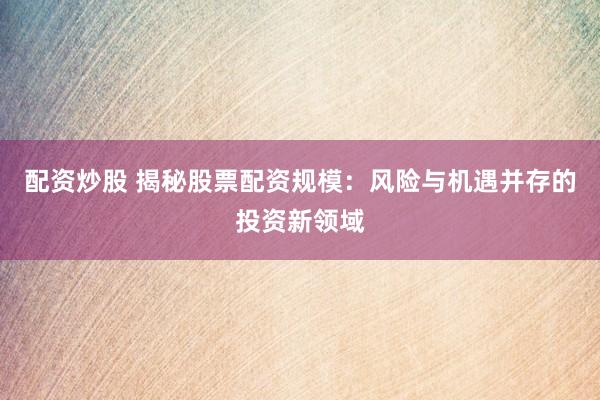 配资炒股 揭秘股票配资规模：风险与机遇并存的投资新领域