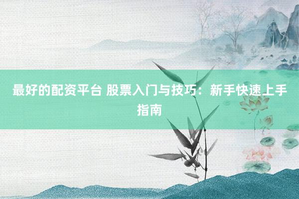 最好的配资平台 股票入门与技巧：新手快速上手指南