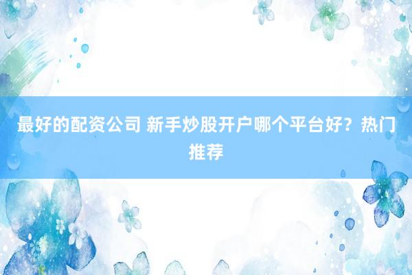 最好的配资公司 新手炒股开户哪个平台好？热门推荐